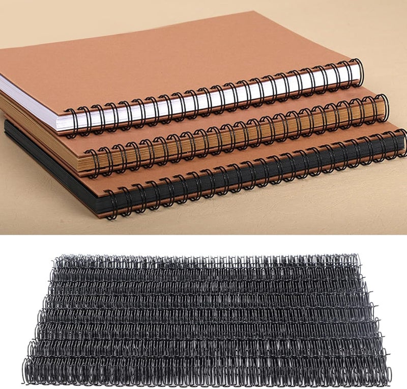 Multi-style matching design 100PCS Double Loop Wire Binding Spines, 9/16 Inch 3:1 Pitch Binding Wire with 34 Loops, 120 Sheet Capacity A4 Spiral Binding Coil for Student and Coworker Document (Black) Trendy natural tone options - Image 4