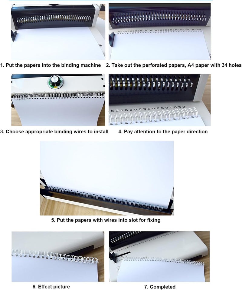 Multi-style matching design 100PCS Double Loop Wire Binding Spines, 9/16 Inch 3:1 Pitch Binding Wire with 34 Loops, 120 Sheet Capacity A4 Spiral Binding Coil for Student and Coworker Document (Black) Trendy natural tone options - Image 3