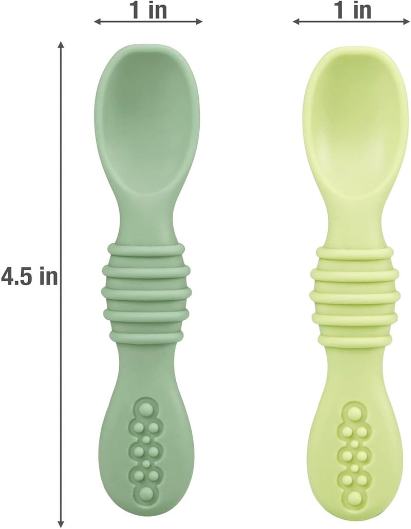 PandaEar 6 Pack Silicone Baby Spoons  Self Feeding Utensils 612 Months  Infant Spoons First Stage  Baby Feeding Essentials - Image 2