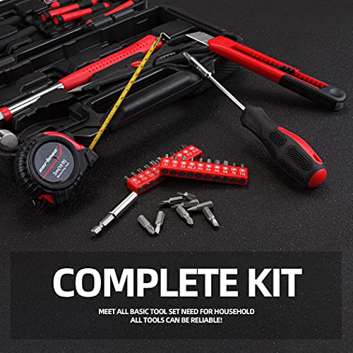 CARTMAN Home Tool Set Kit, Basic Household Hand Tools with Storage Case Dark Red - Image 4