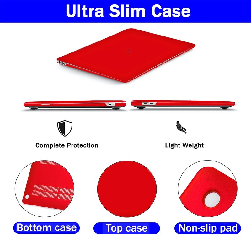 GVTECH Case for MacBook Air 15 inch, 2026 2025 2024 2023 M5 A3448 M4 A3241 M3 A3114 M2 A2941 Chip with Liquid Retina Display, Plastic Hard Shell, Keyboard Cover, Screen Protector, Matte Red - Image 2