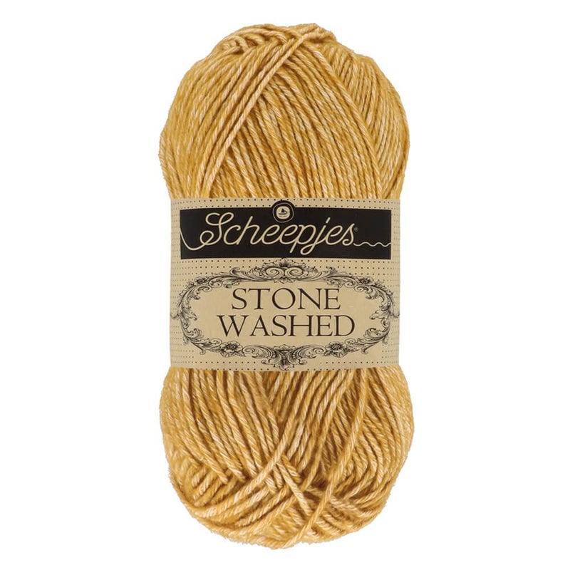 Scheepjes Stone Washed Yarn 1 x 50 g 176 oz 809 Yellow Jasper CottonAcrylic Blend