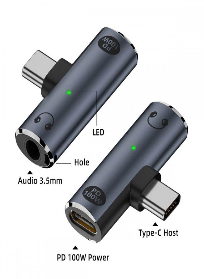 CY محول صوت CY USB-C نوع-C إلى 3.5mm DAC AUX موسيقى 16bit 48kHz و 100W محول طاقة PD للكمبيوتر المحمول والتابلت والهاتف - Image 2