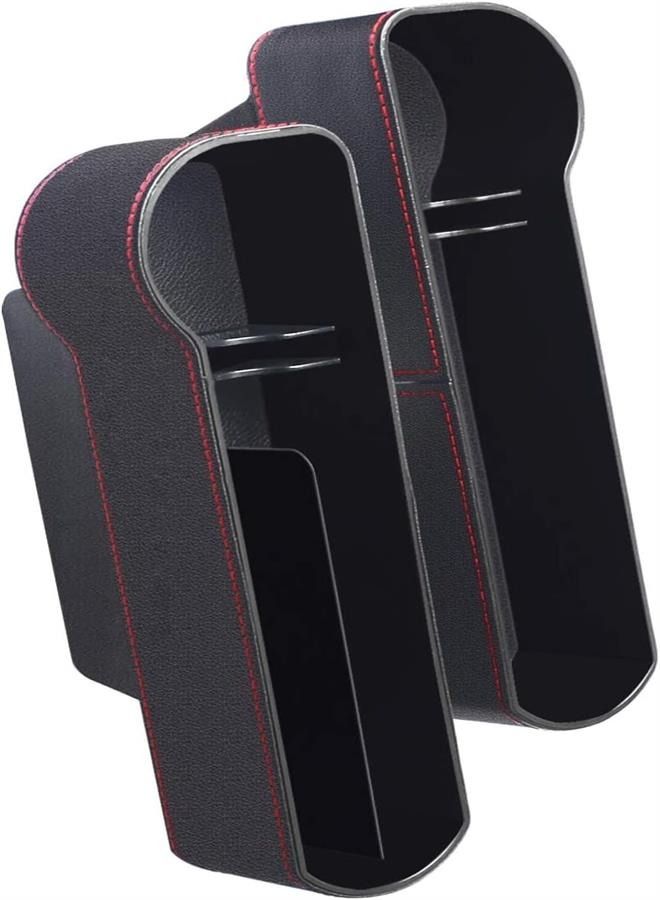Generic 2 Pack Car Seat Gap Filler Organizers, Front Seat Storage Box with Cup Holder，Car Organizer Between Seat Center Consoles for Drink, Cellphones, Keys, Cards, Wallets - Image 1