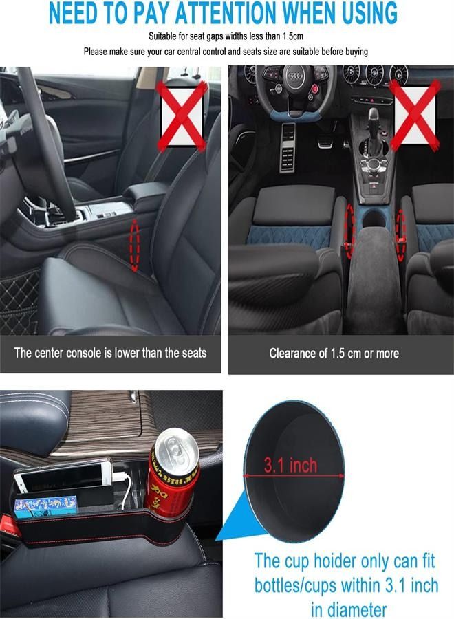 Generic 2 Pack Car Seat Gap Filler Organizers, Front Seat Storage Box with Cup Holder，Car Organizer Between Seat Center Consoles for Drink, Cellphones, Keys, Cards, Wallets - Image 5