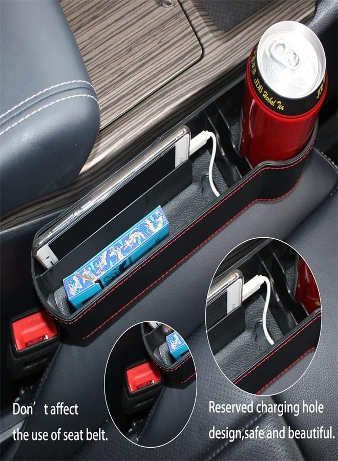 Generic 2 Pack Car Seat Gap Filler Organizers, Front Seat Storage Box with Cup Holder，Car Organizer Between Seat Center Consoles for Drink, Cellphones, Keys, Cards, Wallets - Image 2