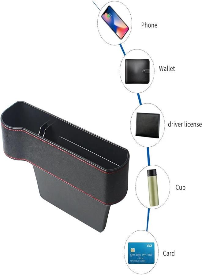 Generic 2 Pack Car Seat Gap Filler Organizers, Front Seat Storage Box with Cup Holder，Car Organizer Between Seat Center Consoles for Drink, Cellphones, Keys, Cards, Wallets - Image 3