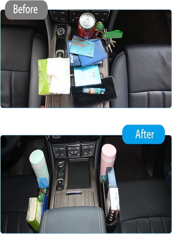 Generic 2 Pack Car Seat Gap Filler Organizers, Front Seat Storage Box with Cup Holder，Car Organizer Between Seat Center Consoles for Drink, Cellphones, Keys, Cards, Wallets - Image 4