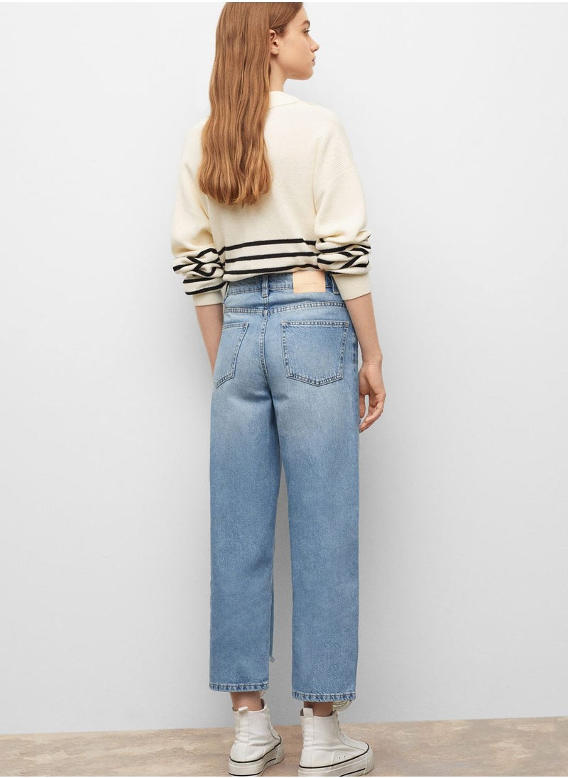 MANGO - Youth Distressed Straight Fit Jeans - Image 1