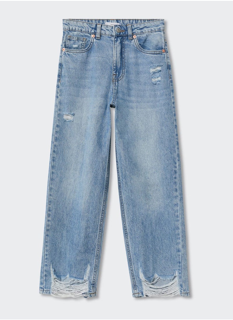 MANGO - Youth Distressed Straight Fit Jeans - Image 1