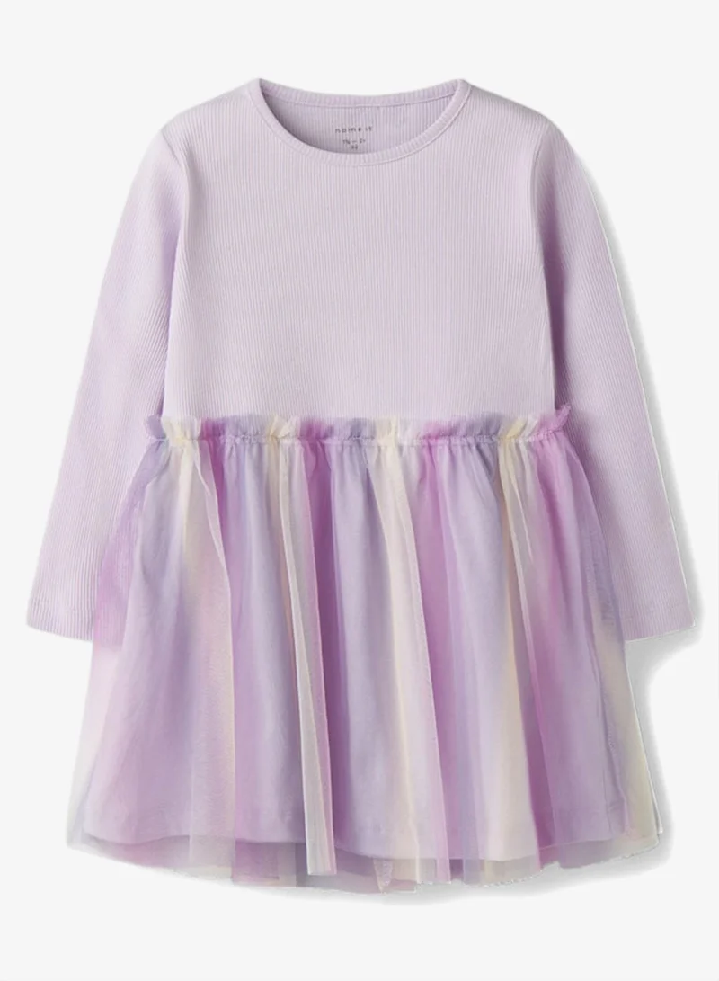 Name It Lavender Fog Kids Long Sleeve Mini Dress for Women | Best Price UAE