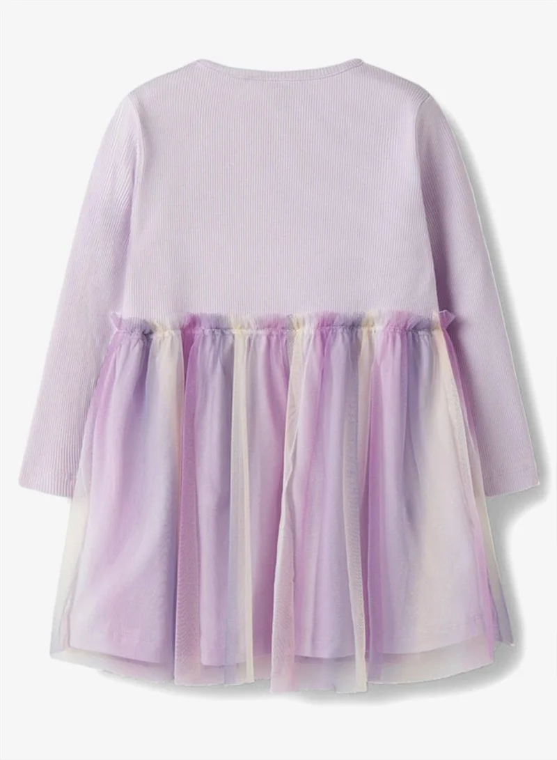 Name It Lavender Fog Kids Long Sleeve Mini Dress for Women | Best Price UAE
