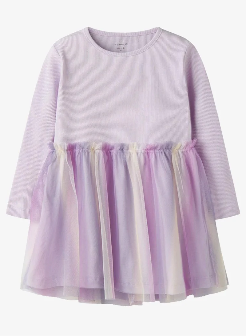 Name It Lavender Fog Kids Long Sleeve Mini Dress for Women | Best Price UAE