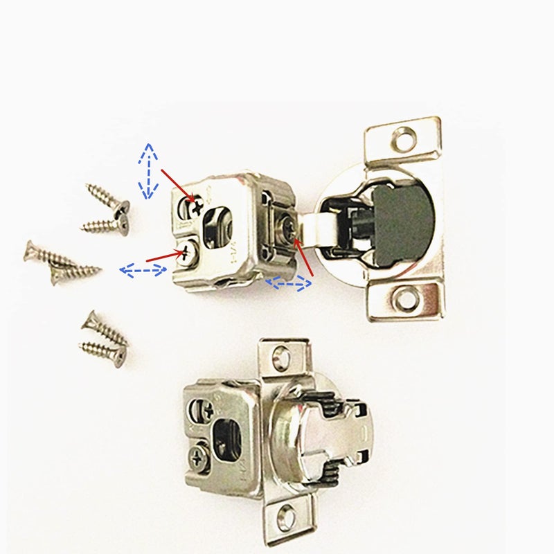 Elysian Soft Close 1-1/4" Overlay Cabinet Hinge Cabinet Kitchen Hardware Kitchen Cabinet Door Hinges with Screws 105 Degree 6 Ways 3 Cam Adjustment - Image 3