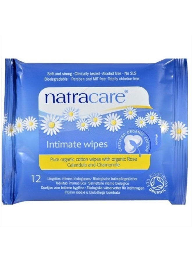 NATRACARE Wipes,Intimate,Cotton, 12 CT (Pack of 6)