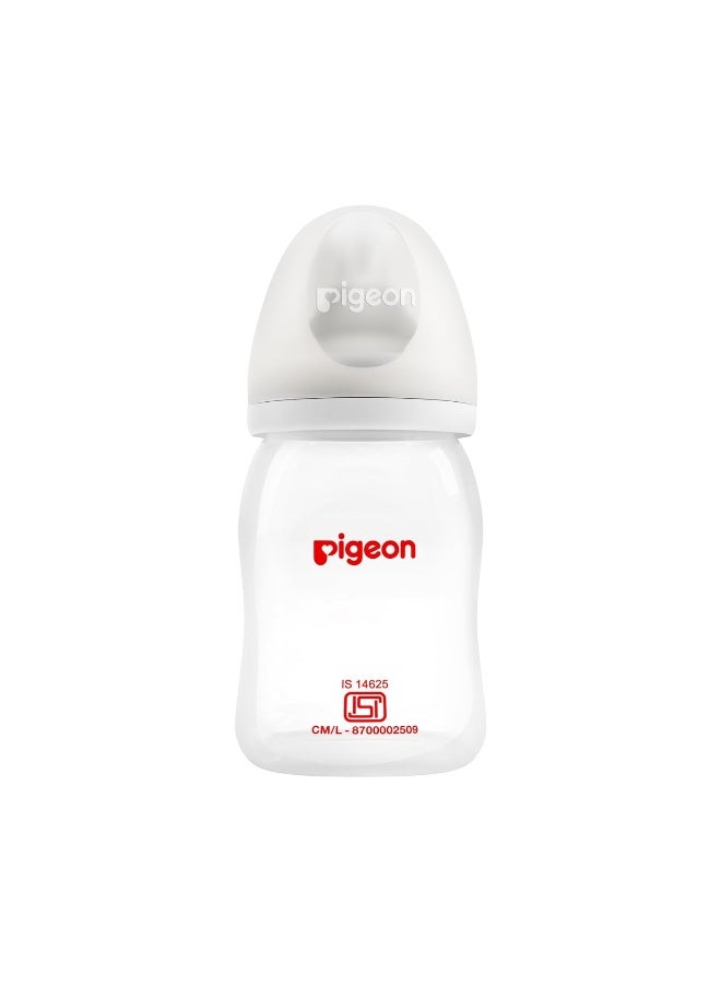 pigeon زجاجة رضاعة سوفتلاتش 2.0 ذات عنق واسع 160 مل | زجاجة حليب للأطفال من 0 أشهر إلى 3 سنوات | خالية من BPA، مضادة للمغص، مقاومة لانهيار الحلمة | زجاجة رضاعة للأطفال والصغار (غطاء طبيعي) - Image 2