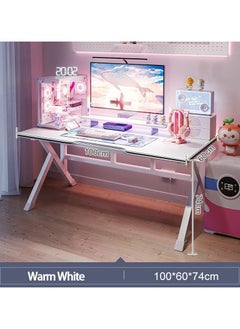 Gaming Desk, 100 * 60CM Computer Desk Home Office Desk Extra Large Modern Ergonomic Black PC Table Gamer Workstation (NEW White, 100x60x75cm) - pzsku/Z58752388CBB9679CDAB9Z/45/_/1731738070/3ed1f6a8-2eb6-4faf-9996-df12282d0443