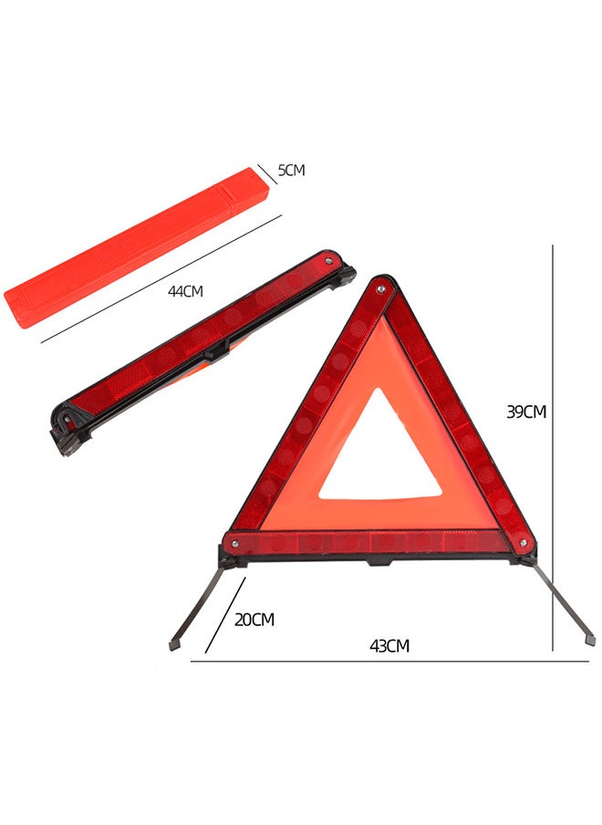 Generic Warning Triangle Reflective Safety Emergency Triangle Tripod Foldable Road Warning Roadside Hazard Alert Signs  - Image 2