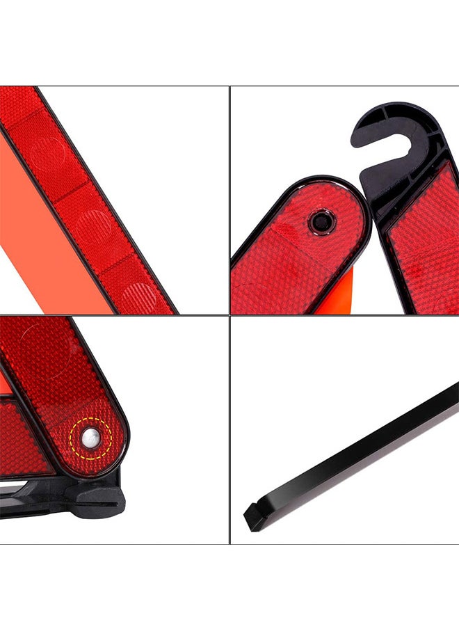 Generic Warning Triangle Reflective Safety Emergency Triangle Tripod Foldable Road Warning Roadside Hazard Alert Signs  - Image 3