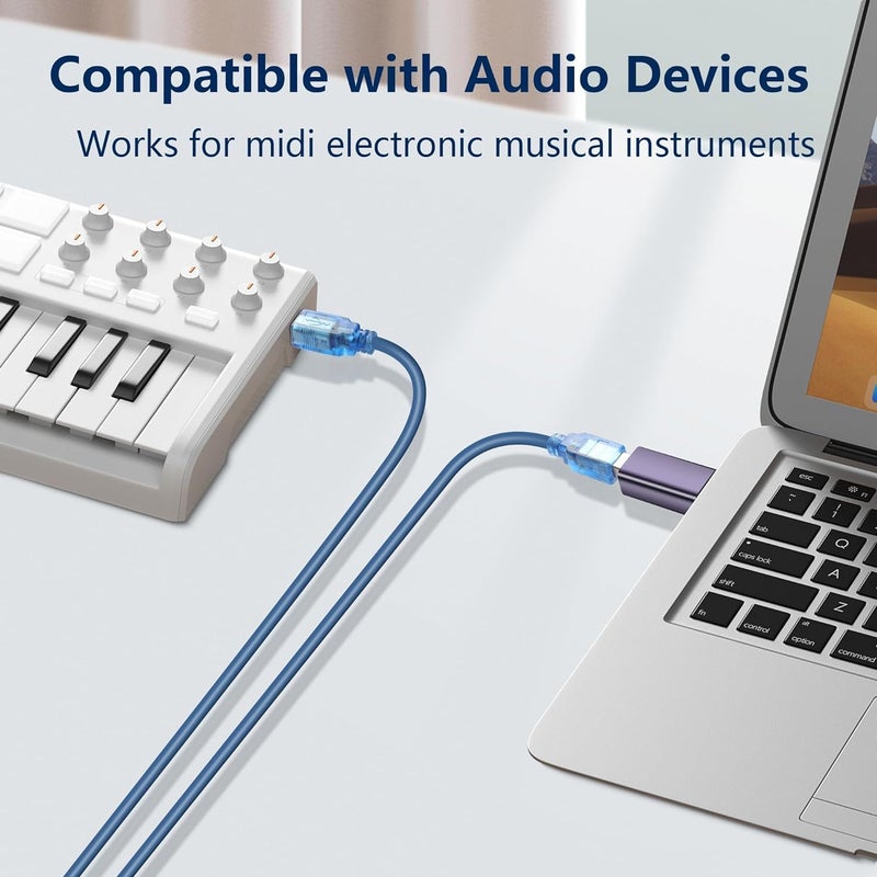 GELRHONR USB to USB B AdapterUSB 20 A Male to USB B Printer Female Conncet Extender MIDI Type A to B Converter for LaptopComputerHard DrivePrinterScanner Extender Connection 2 Packs2 Packs - Image 3