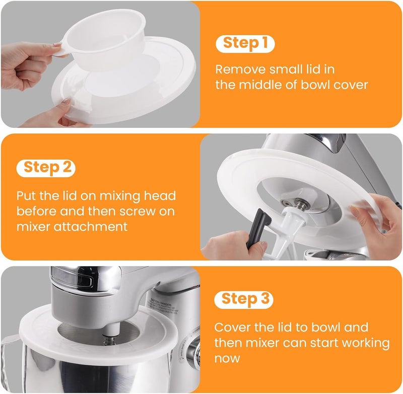 Azonee Mixer Bowl Cover for KitchenAid 4.5-5 Quart Tilt-Head Stand Mixers, Splatter Guard Lid to Prevent Spills and Mess, Mixing Bowl Cover for Cuisinart Stand Mixers (Pack of 1) - Image 4