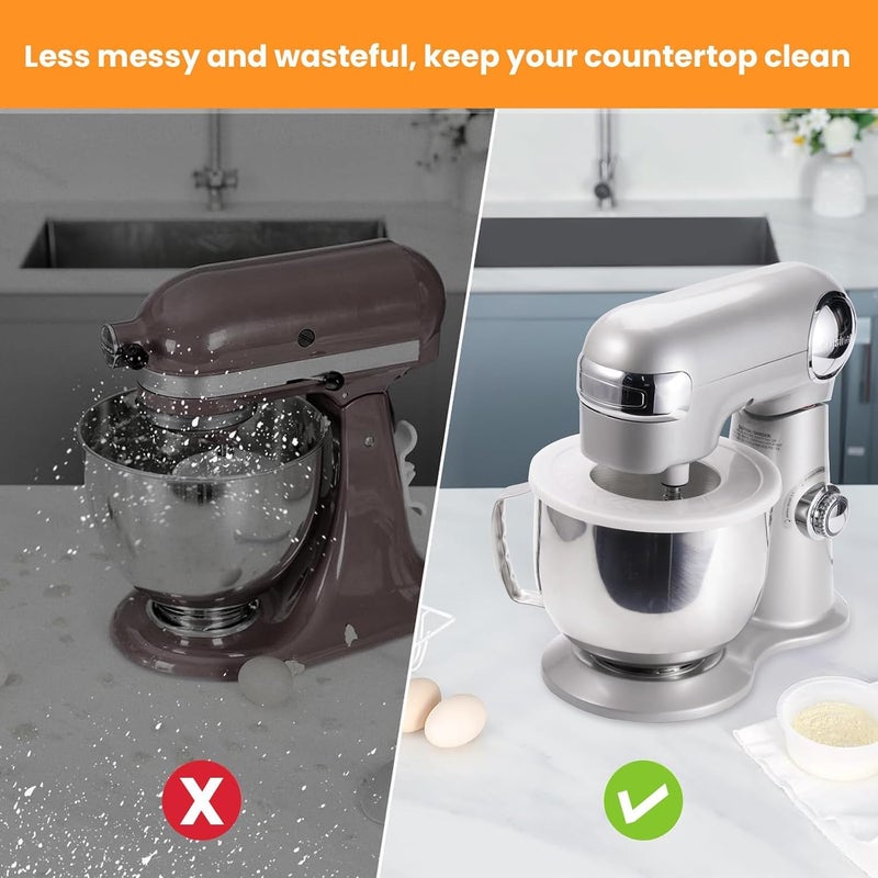 Azonee Mixer Bowl Cover for KitchenAid 4.5-5 Quart Tilt-Head Stand Mixers, Splatter Guard Lid to Prevent Spills and Mess, Mixing Bowl Cover for Cuisinart Stand Mixers (Pack of 1) - Image 3