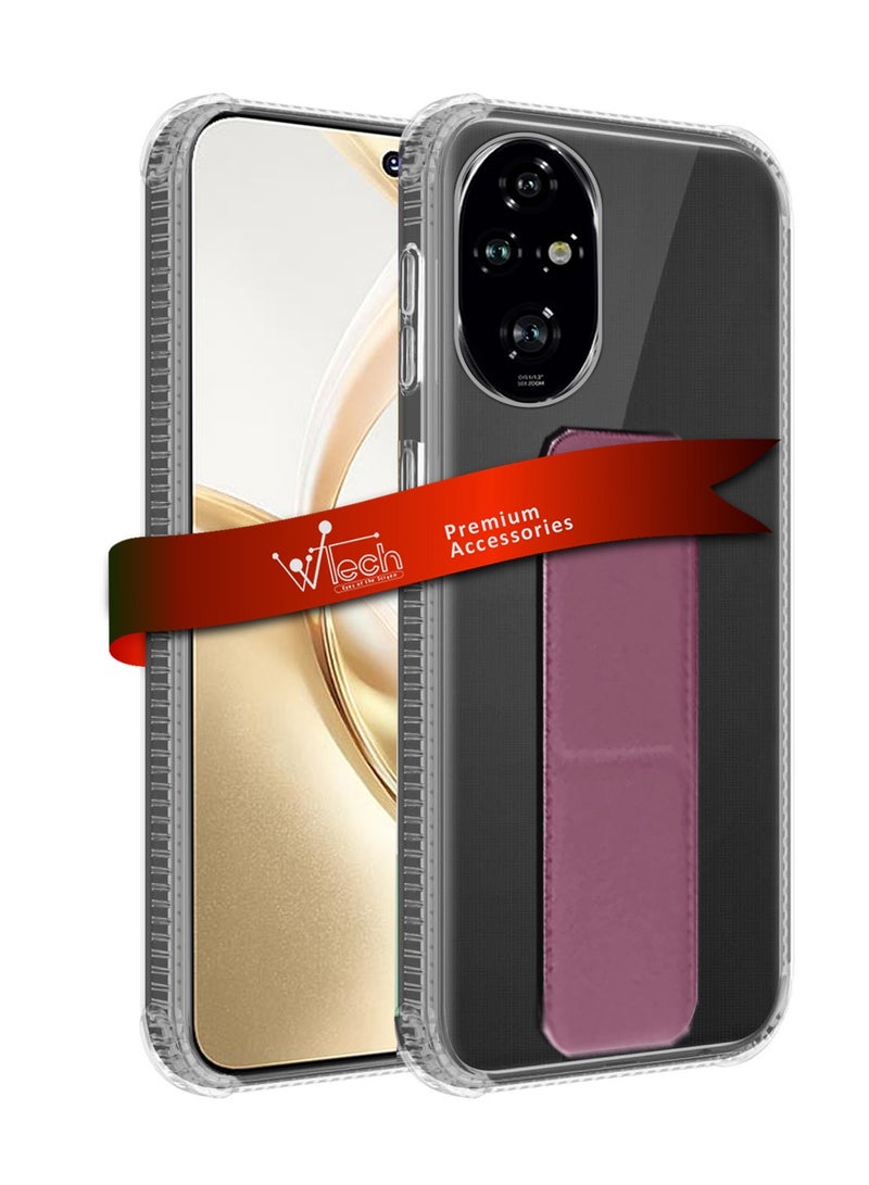 دبليو تيك غطاء وسادة هوائية لهاتف Honor 200 5G 2024 مصنوع من مادة TPU شفاف/وردي - Image 1