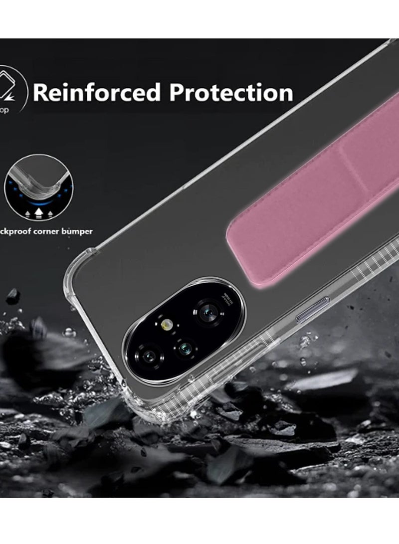 دبليو تيك غطاء وسادة هوائية لهاتف Honor 200 5G 2024 مصنوع من مادة TPU شفاف/وردي - Image 4