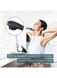 Beurer MG 24 - Vibration Massager – Soothing Heat, 2 Programs | 2 Intensity Levels | 3 Attachments for Full-Body Relaxation | Black  - Image 2