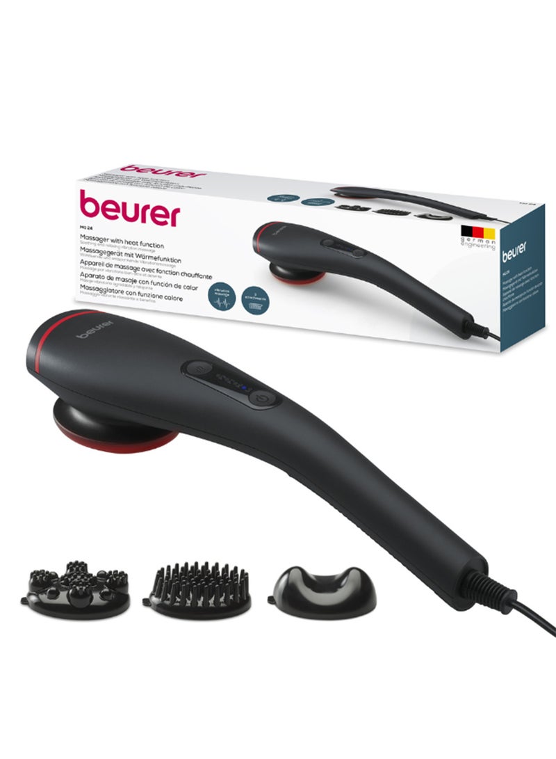 Beurer MG 24 - جهاز تدليك بالاهتزاز - حرارة مهدئة، 2 برامج | 2 مستويات شدة | 3 ملحقات للاسترخاء الكامل للجسم | أسود - Image 1