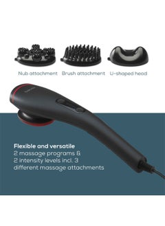 Beurer MG 24 - Vibration Massager – Soothing Heat, 2 Programs | 2 Intensity Levels | 3 Attachments for Full-Body Relaxation | Black  - Image 3