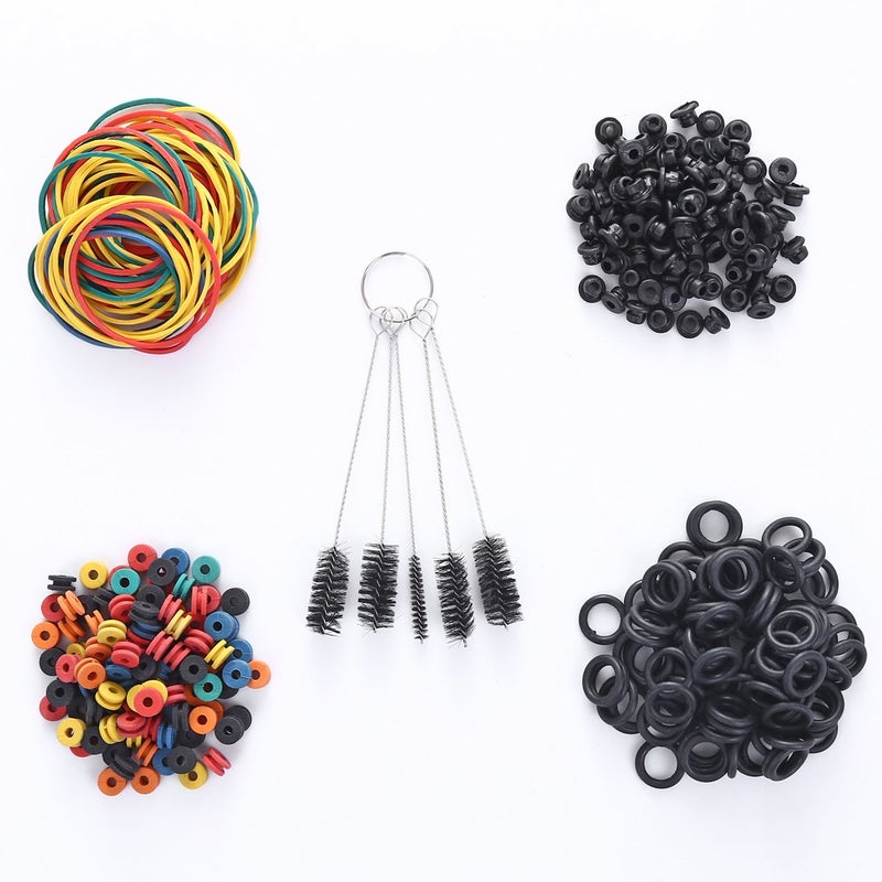 New Star Tattoo Machine Parts Accessories - 100 Rubber Bands, Needle Grommets Pad, O-rings, Nipples & Brush Set - 400pcs Machine Supplies - Image 1