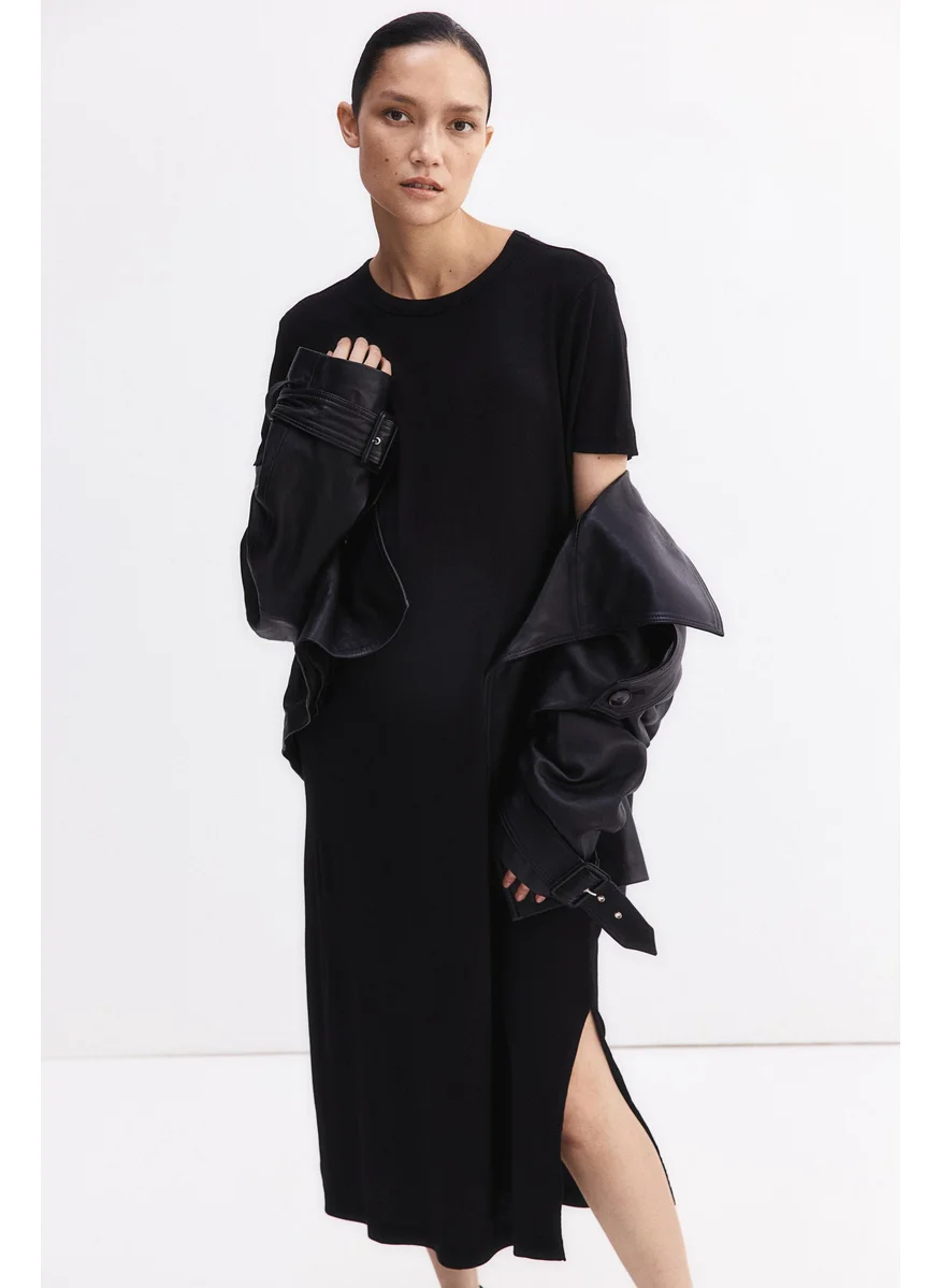 H&M Mama Ribbed T-Shirt Dress