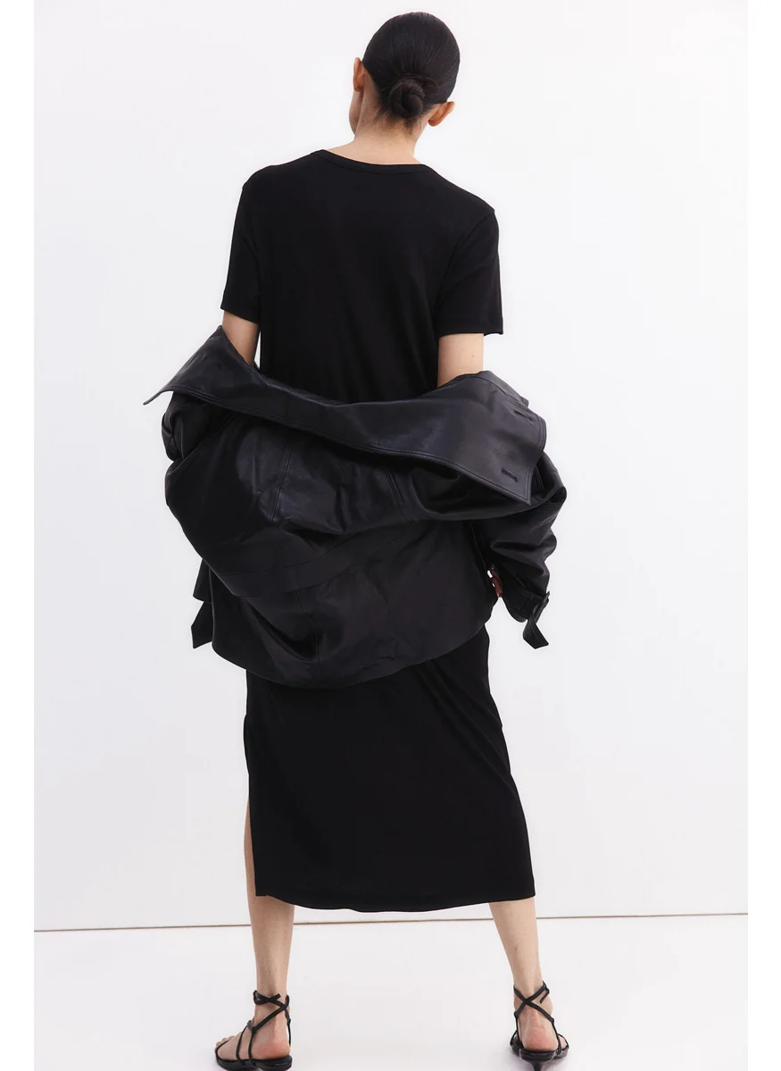 H&M Mama Ribbed T-Shirt Dress