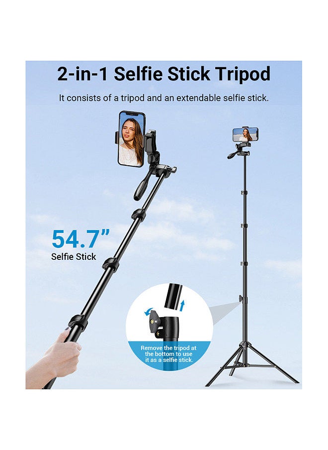 APEXEL - APEXEL 180cm/70in Selfie Stick Tripod Stand Aluminum Alloy with Remote Shutter Replacement for iPhone GoPro Smartphone Camera Vlog Selfie Group Photo Taking Live Streaming Video Recording - Image 1