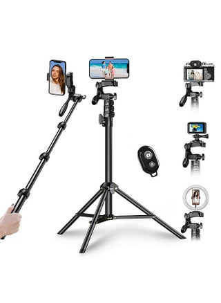 APEXEL 180cm/70in Selfie Stick Tripod Stand Aluminum Alloy with Remote Shutter Replacement for iPhone GoPro Smartphone Camera Vlog Selfie Group Photo Taking Live Streaming Video Recording - pzsku/Z58757FDAD1D4A50FBCEEZ/45/_/1691112983/f44ccb03-9f7d-4ca6-8758-6e5049545c27