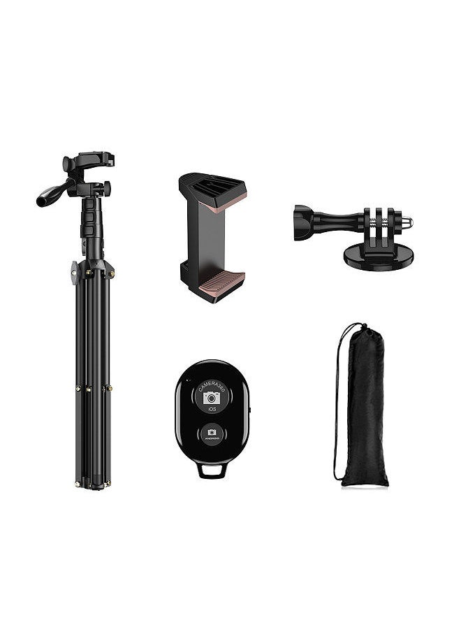 APEXEL - APEXEL 180cm/70in Selfie Stick Tripod Stand Aluminum Alloy with Remote Shutter Replacement for iPhone GoPro Smartphone Camera Vlog Selfie Group Photo Taking Live Streaming Video Recording - Image 1