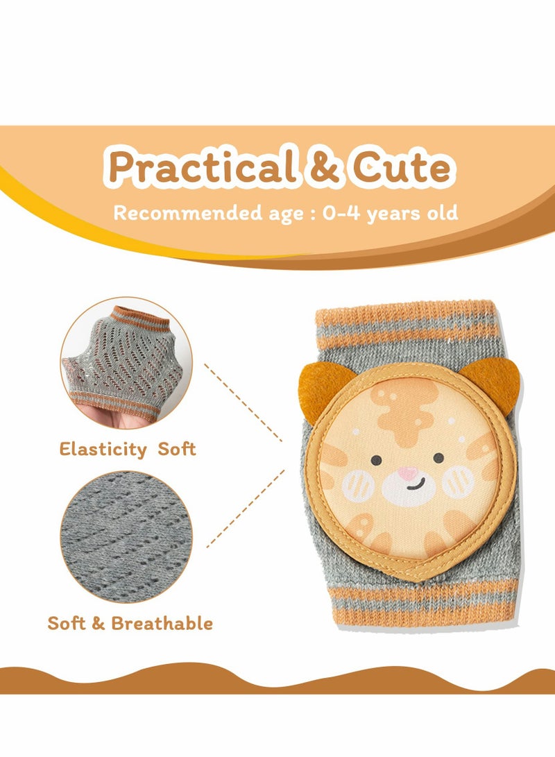 Breathable Baby Knee Pads - 2 Pairs Anti-Slip Crawling Protectors with Sponge Padding for Infants and Toddlers - Image 4