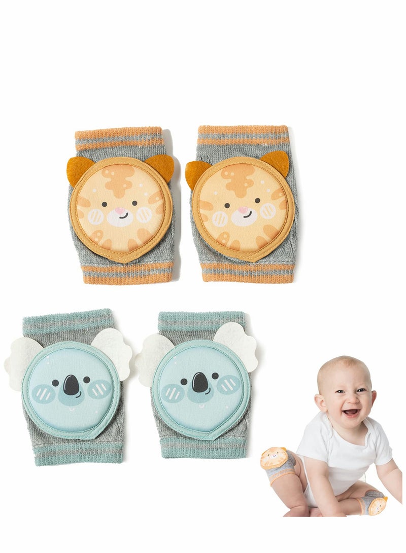 Breathable Baby Knee Pads - 2 Pairs Anti-Slip Crawling Protectors with Sponge Padding for Infants and Toddlers - Image 1