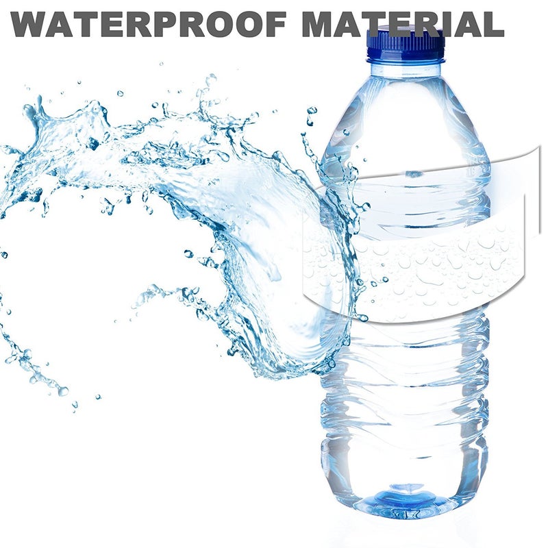 Mr-Label 8.11"Ã—2" Waterproof Matte White Water Bottle Labels â€“ for Inkjet/Laser Printer â€“ Self-Adhesive Wraparound - for Wedding|Baby Shower|Corporate Event (10 Sheets Total 50 Labels) - Image 3