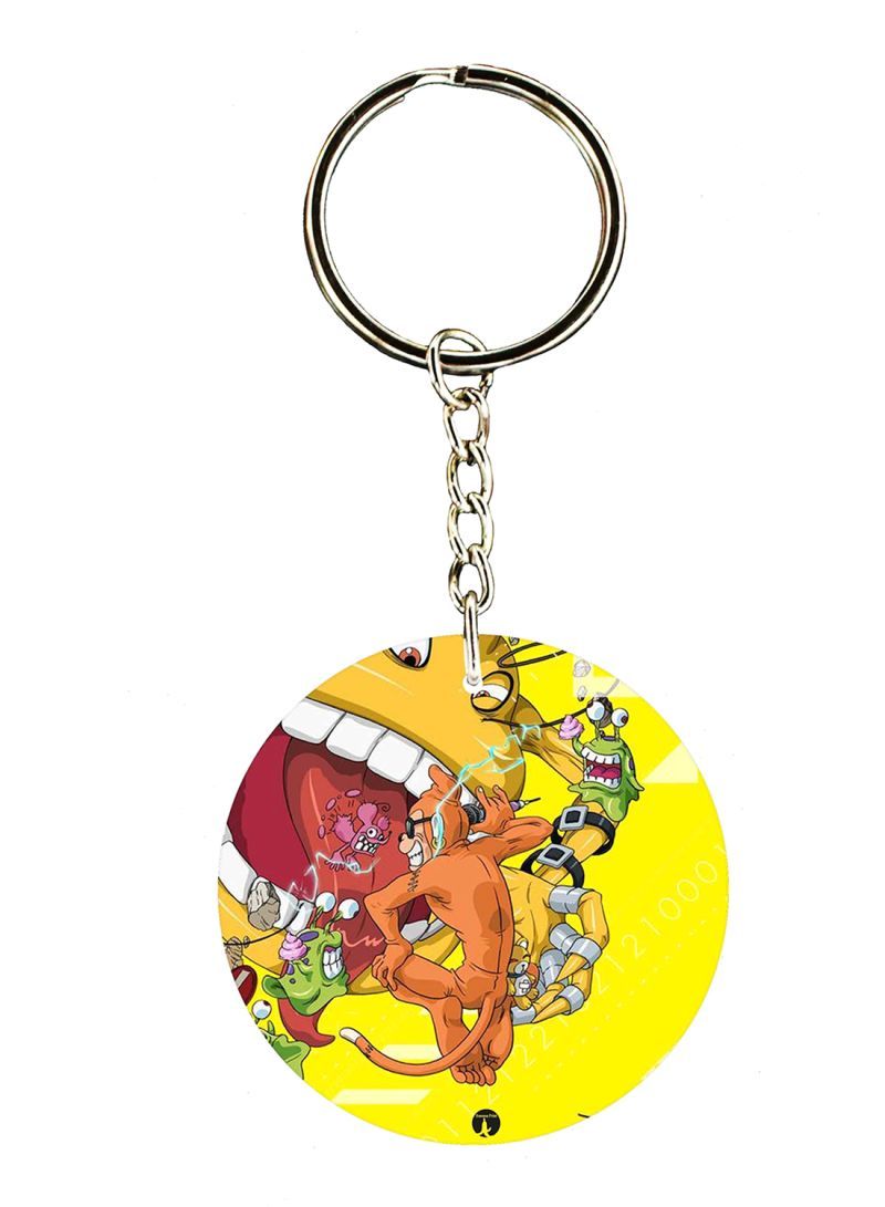 Double Side Anime Digimon Printed Keychain