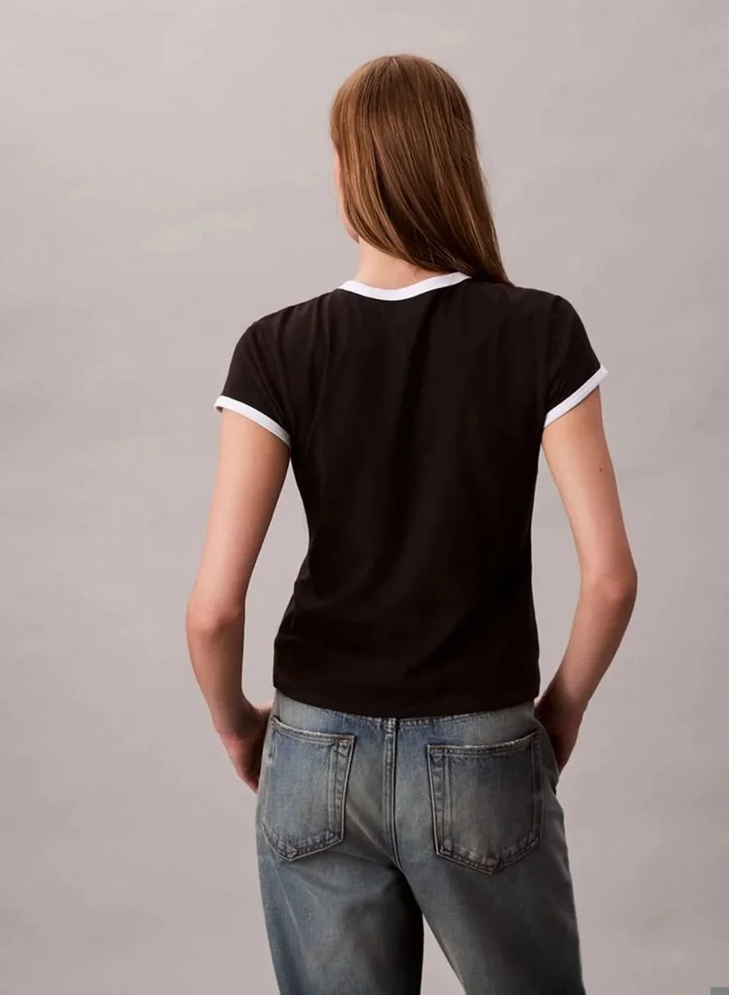 Calvin Klein Jeans Black 1968 Logo Graphic Baby Tee for Women | Best Price UAE