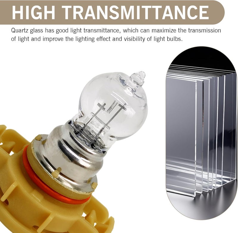 Downhill PSX24W Fog Light Bulbs,12V 24W 3500K Ultra-bright Shock-proof Quartz Glass Daytime Running Light, Plug and Play Multi-functional Cars Lighting Replacement (Warm white Light) - Image 4