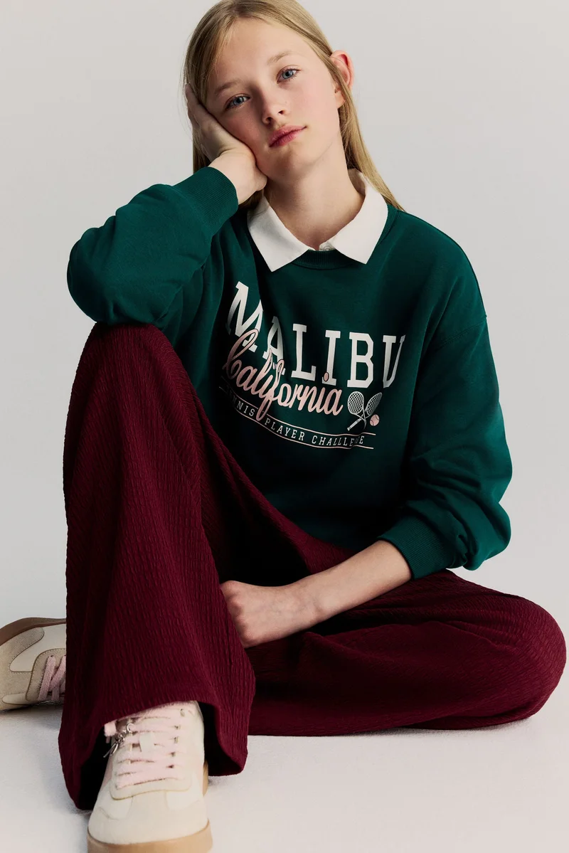 H&M Textured jersey trousers