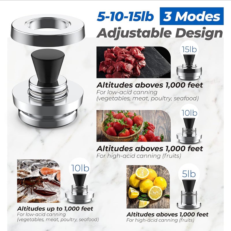 ANTOBLE 50332 3-Piece Pressure Regulator 5-10-15lb Canning Weight for Presto Pressure Cooker Canner 0178107 0178410 0175107 0174510 0175510 0177001 0174001 6803571 - Image 3