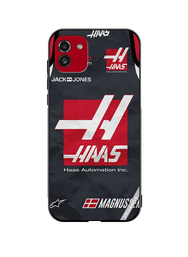 VR CREATIVE Protective Case Cover For Samsung Galaxy A03 Haas Logo Formula 1 Design Multicolour - Image 1
