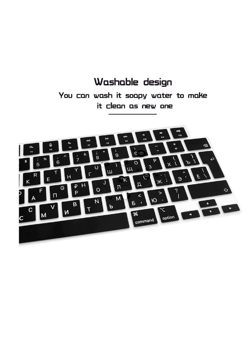 NTECH Russian UK Keyboard Cover for 2022 MacBook Air M2 Chip 13.6 inch A2681 MacBook Pro 16 inch & 14 inch models 2021 & 2022 MacBook Pro 16 A2485 MacBook Pro 14 M1 Pro & M1 Max Chip A2442 - Image 5
