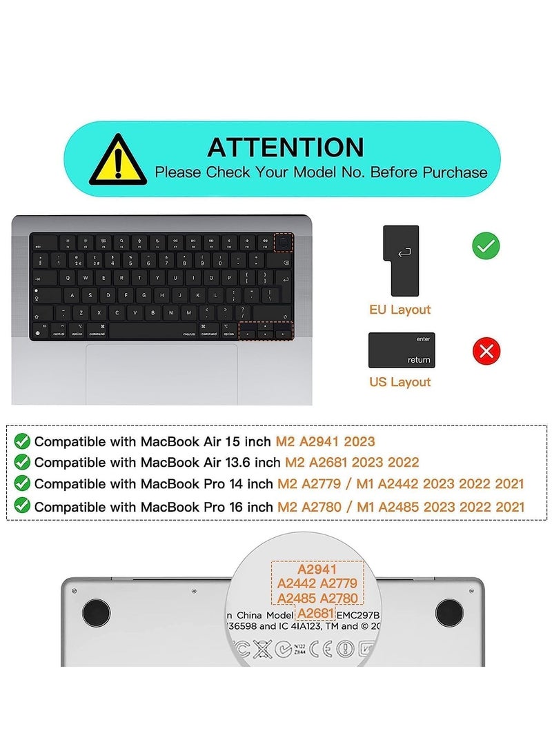 NTECH Russian UK Keyboard Cover for 2022 MacBook Air M2 Chip 13.6 inch A2681 MacBook Pro 16 inch & 14 inch models 2021 & 2022 MacBook Pro 16 A2485 MacBook Pro 14 M1 Pro & M1 Max Chip A2442 - Image 2