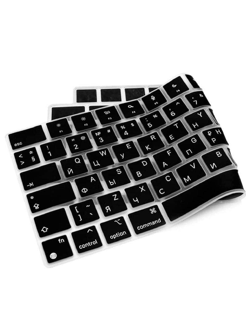 NTECH Russian UK Keyboard Cover for 2022 MacBook Air M2 Chip 13.6 inch A2681 MacBook Pro 16 inch & 14 inch models 2021 & 2022 MacBook Pro 16 A2485 MacBook Pro 14 M1 Pro & M1 Max Chip A2442 - Image 3