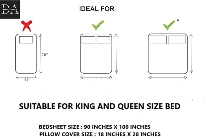 DECOR2ADMIRE 300 TC Soft Glace Cotton Queen Size Abstract Printed Premium Double Bedsheet with Two King Size Pillow Covers for Home 90 Inches x 100 Inches (Grey and Blue Floral) - Image 5